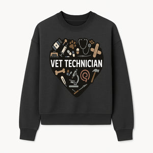 Vet Technician Heart Design - Cute Animal Care Gifts for Veterinary Technicians, Nurses & Animal Lovers - Sweatshirt 1758347443869.jpg