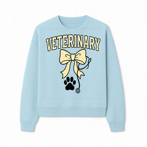 Veterinary Logo Design with Bow and Paw Print for Pet Care Businesses - Sweatshirt 1758347443898.jpg