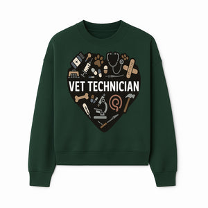 Vet Technician Heart Design - Cute Animal Care Gifts for Veterinary Technicians, Nurses & Animal Lovers - Sweatshirt 1758347444038.jpg
