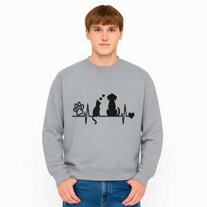 Heartbeat Pet Wall Art - Dog, Cat & Paw Print Decor - Love for Pets - Vinyl Decal for Animal Lovers - Home Decor Gift - Sweatshirt 1758347444110.jpg