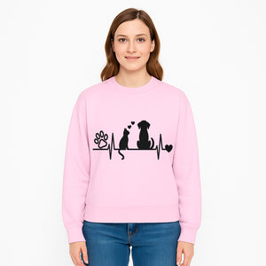 Heartbeat Pet Wall Art - Dog, Cat & Paw Print Decor - Love for Pets - Vinyl Decal for Animal Lovers - Home Decor Gift - Sweatshirt 1758347444240.jpg