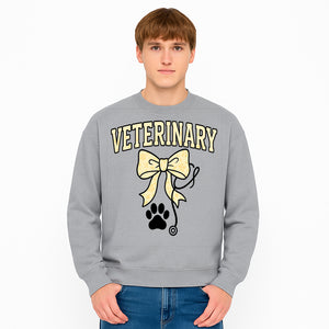 Veterinary Logo Design with Bow and Paw Print for Pet Care Businesses - Sweatshirt 1758347445888.jpg