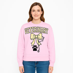 Veterinary Logo Design with Bow and Paw Print for Pet Care Businesses - Sweatshirt 1758347446021.jpg