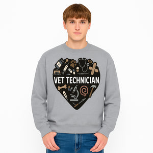 Vet Technician Heart Design - Cute Animal Care Gifts for Veterinary Technicians, Nurses & Animal Lovers - Sweatshirt 1758347446306.jpg