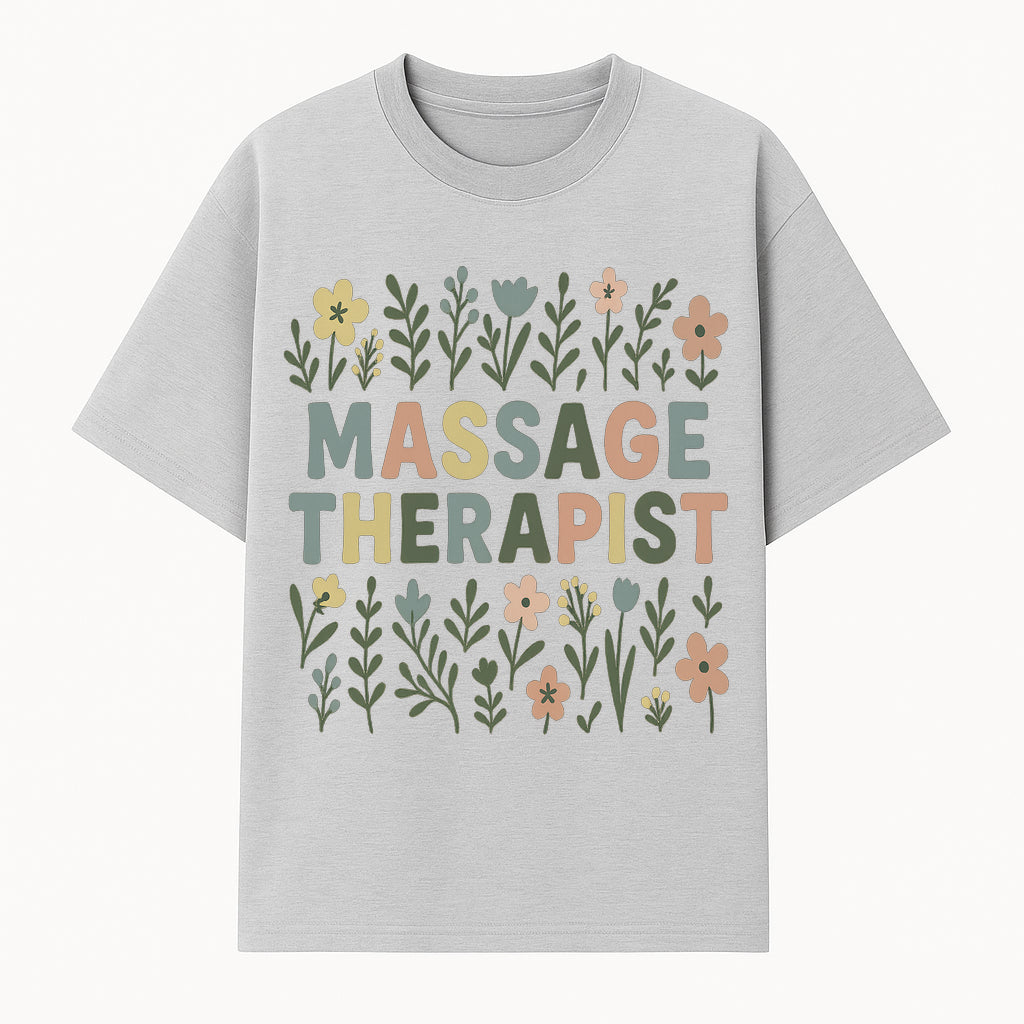Massage Therapist Floral Art Print | Boho Decor | Therapist Gift | Relaxation Wall Art | Spa Room Decoration | Zen Aesthetic - T-shirt 1758350836531.jpg