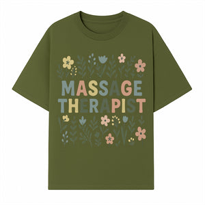Massage Therapist Floral Art Print | Boho Decor | Therapist Gift | Relaxation Wall Art | Spa Room Decoration | Zen Aesthetic - T-shirt 1758350836958.jpg