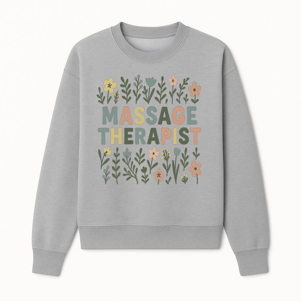 Massage Therapist Floral Art Print | Boho Decor | Therapist Gift | Relaxation Wall Art | Spa Room Decoration | Zen Aesthetic - Sweatshirt 1758350839558.jpg