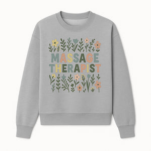 Massage Therapist Floral Art Print | Boho Decor | Therapist Gift | Relaxation Wall Art | Spa Room Decoration | Zen Aesthetic - Sweatshirt 1758350839558.jpg