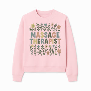 Massage Therapist Floral Art Print | Boho Decor | Therapist Gift | Relaxation Wall Art | Spa Room Decoration | Zen Aesthetic - Sweatshirt 1758350840460.jpg