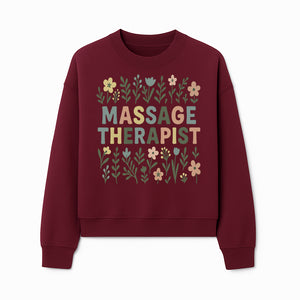 Massage Therapist Floral Art Print | Boho Decor | Therapist Gift | Relaxation Wall Art | Spa Room Decoration | Zen Aesthetic - Sweatshirt 1758350840575.jpg