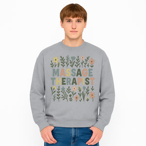 Massage Therapist Floral Art Print | Boho Decor | Therapist Gift | Relaxation Wall Art | Spa Room Decoration | Zen Aesthetic - Sweatshirt 1758350842286.jpg