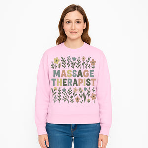Massage Therapist Floral Art Print | Boho Decor | Therapist Gift | Relaxation Wall Art | Spa Room Decoration | Zen Aesthetic - Sweatshirt 1758350842448.jpg