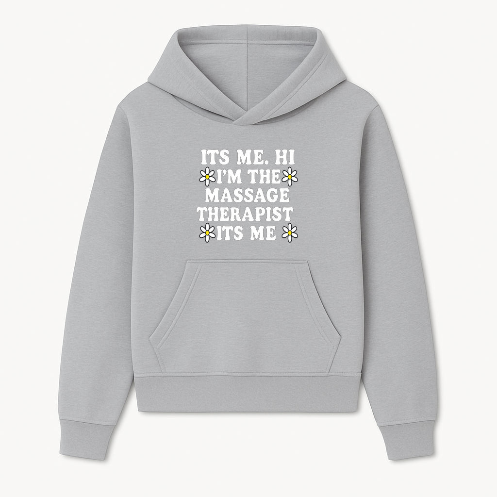 Funny Massage Therapist T-Shirt | It's Me, Hi | Floral Design | Cute Gift for Wellness Lovers - Hoodie 1758350842546.jpg