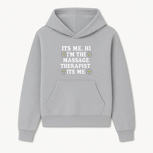 Funny Massage Therapist T-Shirt | It's Me, Hi | Floral Design | Cute Gift for Wellness Lovers - Hoodie 1758350842546.jpg