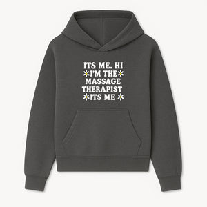 Funny Massage Therapist T-Shirt | It's Me, Hi | Floral Design | Cute Gift for Wellness Lovers - Hoodie 1758350842821.jpg