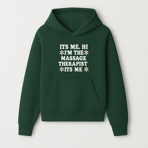 Funny Massage Therapist T-Shirt | It's Me, Hi | Floral Design | Cute Gift for Wellness Lovers - Hoodie 1758350842956.jpg