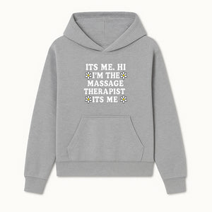 Funny Massage Therapist T-Shirt | It's Me, Hi | Floral Design | Cute Gift for Wellness Lovers - Hoodie 1758350843080.jpg
