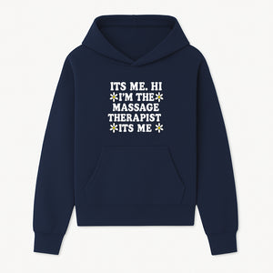 Funny Massage Therapist T-Shirt | It's Me, Hi | Floral Design | Cute Gift for Wellness Lovers - Hoodie 1758350843614.jpg