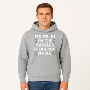Funny Massage Therapist T-Shirt | It's Me, Hi | Floral Design | Cute Gift for Wellness Lovers - Hoodie 1758350845121.jpg