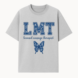 LMT Licensed Massage Therapist Butterfly Art Print - Floral Design Wall Decor for Wellness Studio - T-shirt 1758350845957.jpg