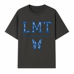 LMT Licensed Massage Therapist Butterfly Art Print - Floral Design Wall Decor for Wellness Studio - T-shirt 1758350846183.jpg