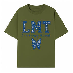 LMT Licensed Massage Therapist Butterfly Art Print - Floral Design Wall Decor for Wellness Studio - T-shirt 1758350846325.jpg
