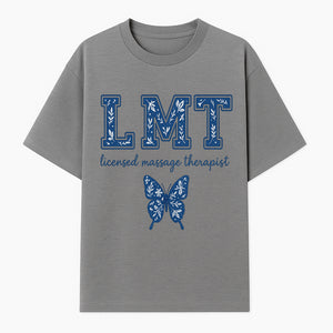 LMT Licensed Massage Therapist Butterfly Art Print - Floral Design Wall Decor for Wellness Studio - T-shirt 1758350846469.jpg