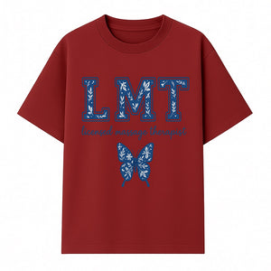 LMT Licensed Massage Therapist Butterfly Art Print - Floral Design Wall Decor for Wellness Studio - T-shirt 1758350846851.jpg