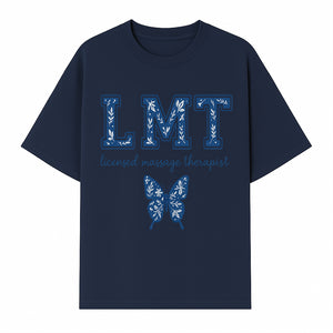 LMT Licensed Massage Therapist Butterfly Art Print - Floral Design Wall Decor for Wellness Studio - T-shirt 1758350846959.jpg