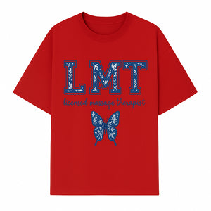LMT Licensed Massage Therapist Butterfly Art Print - Floral Design Wall Decor for Wellness Studio - T-shirt 1758350847097.jpg