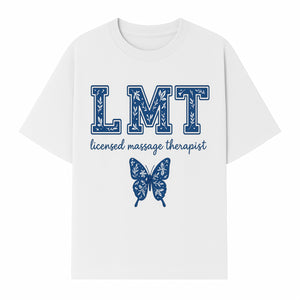 LMT Licensed Massage Therapist Butterfly Art Print - Floral Design Wall Decor for Wellness Studio - T-shirt 1758350847382.jpg