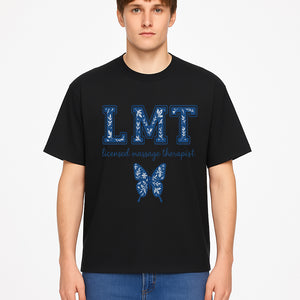 LMT Licensed Massage Therapist Butterfly Art Print - Floral Design Wall Decor for Wellness Studio - T-shirt 1758350848524.jpg