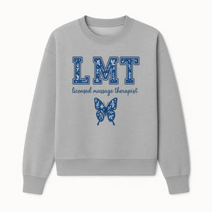 LMT Licensed Massage Therapist Butterfly Art Print - Floral Design Wall Decor for Wellness Studio - Sweatshirt 1758350848784.jpg