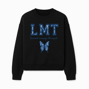 LMT Licensed Massage Therapist Butterfly Art Print - Floral Design Wall Decor for Wellness Studio - Sweatshirt 1758350848916.jpg
