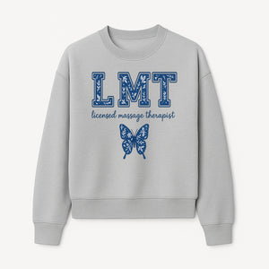 LMT Licensed Massage Therapist Butterfly Art Print - Floral Design Wall Decor for Wellness Studio - Sweatshirt 1758350849271.jpg