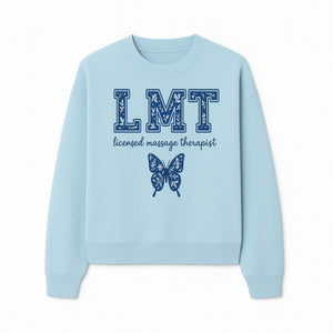 LMT Licensed Massage Therapist Butterfly Art Print - Floral Design Wall Decor for Wellness Studio - Sweatshirt 1758350849394.jpg