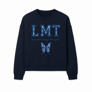 LMT Licensed Massage Therapist Butterfly Art Print - Floral Design Wall Decor for Wellness Studio - Sweatshirt 1758350849812.jpg