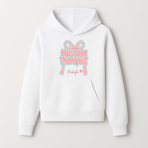 Personalized Massage Therapist Sign with Bow | Custom Name Wall Decor for Spa or Relaxation Room | Pink Neon Aesthetic - Hoodie 1758350849953.jpg
