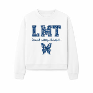 LMT Licensed Massage Therapist Butterfly Art Print - Floral Design Wall Decor for Wellness Studio - Sweatshirt 1758350850192.jpg