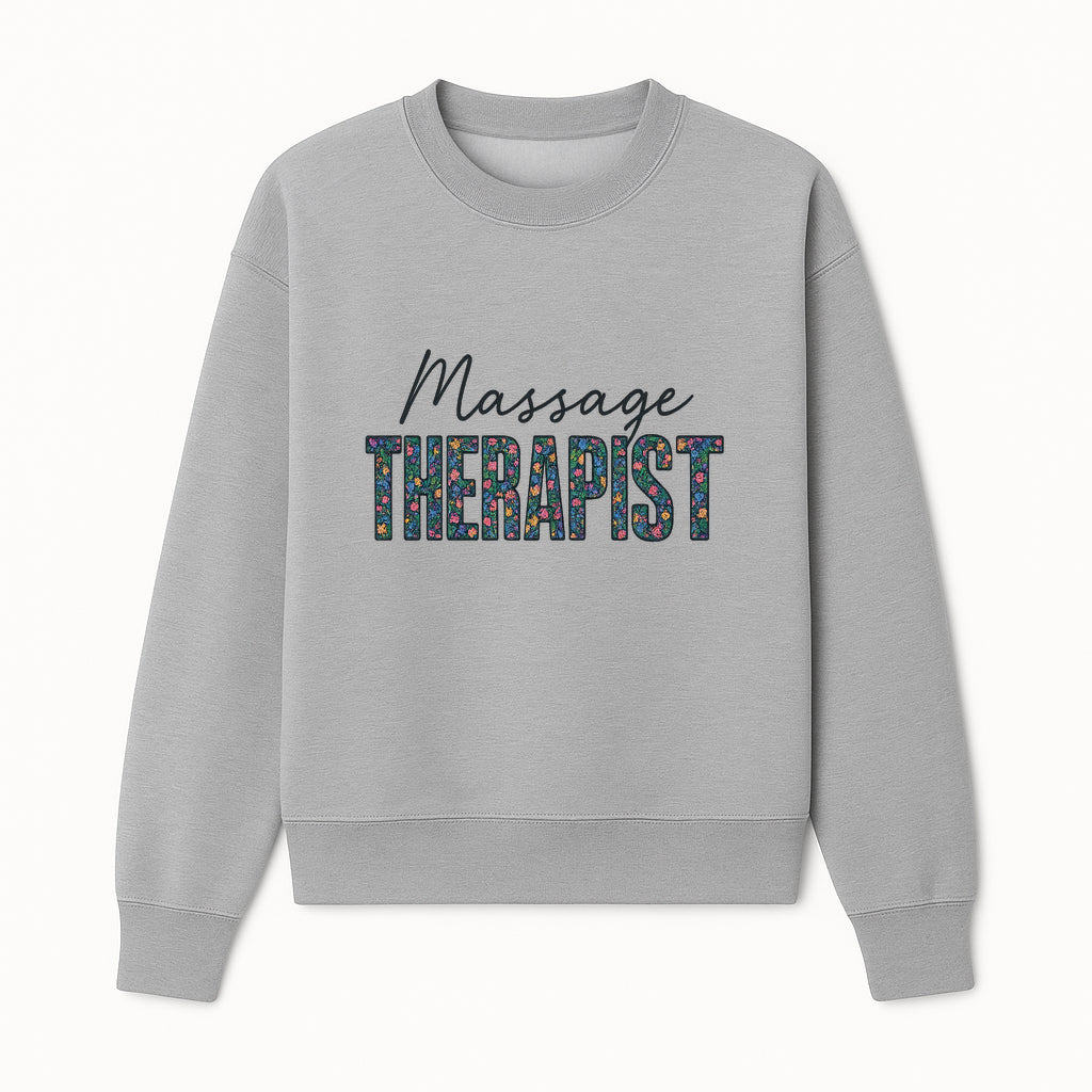 Floral Massage Therapist Wall Art Decor - Vibrant Home Decor for Wellness Center or Spa, Perfect Gift for Massage Professionals - Sweatshirt 1758350850738.jpg