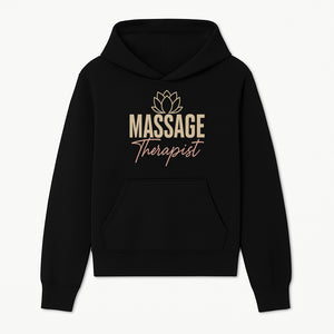 Massage Therapist Signage with Lotus Flower Design, Elegant Home Decor for Spa, Wellness Studio, or Office Ambiance - Hoodie 1758350851422.jpg