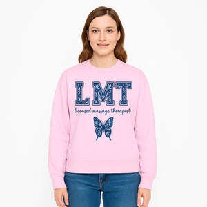 LMT Licensed Massage Therapist Butterfly Art Print - Floral Design Wall Decor for Wellness Studio - Sweatshirt 1758350851483.jpg