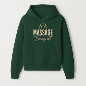 Massage Therapist Signage with Lotus Flower Design, Elegant Home Decor for Spa, Wellness Studio, or Office Ambiance - Hoodie 1758350851706.jpg