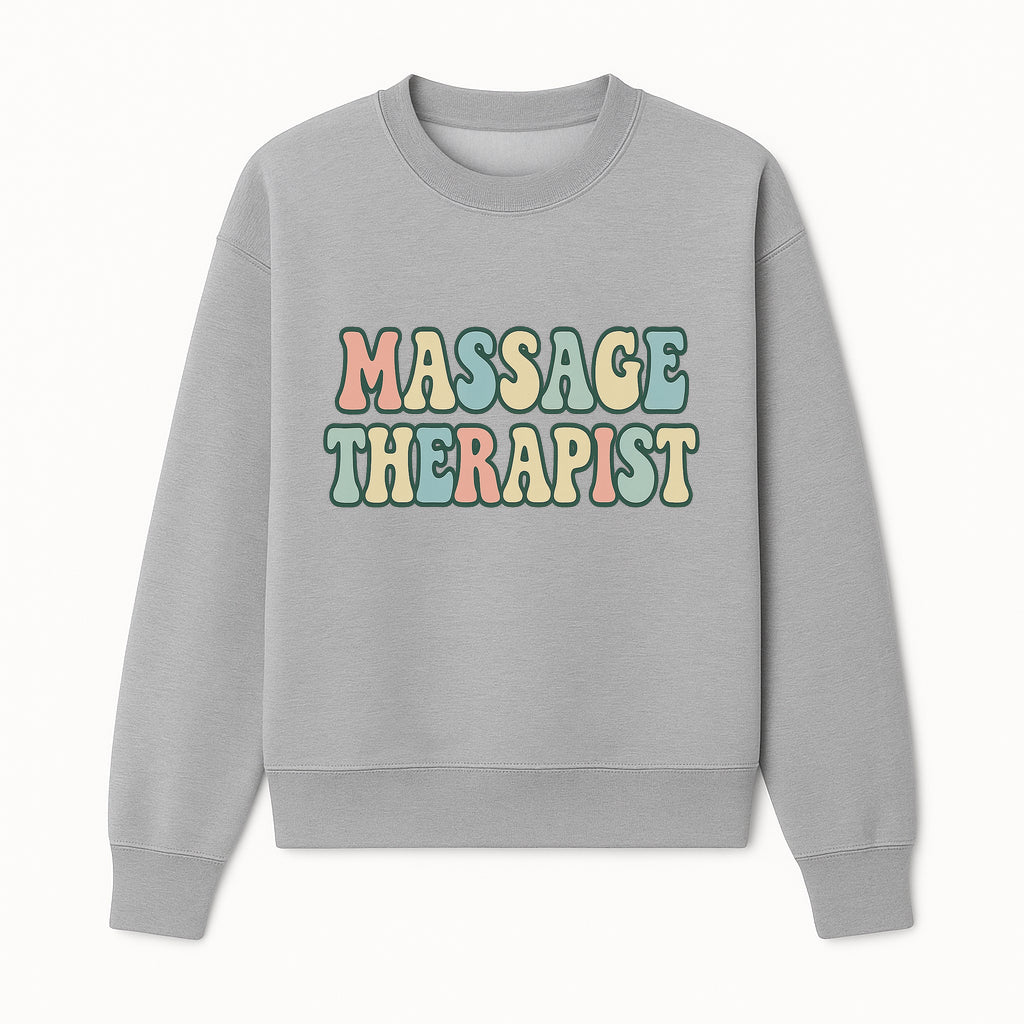 Retro Massage Therapist Wall Art | Colorful Typography Print | Healing and Wellness Decor for Home or Office - Sweatshirt 1758350852245.jpg