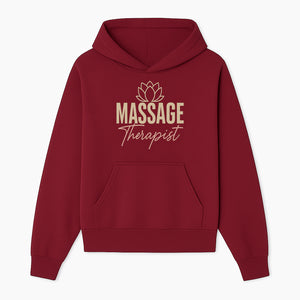 Massage Therapist Signage with Lotus Flower Design, Elegant Home Decor for Spa, Wellness Studio, or Office Ambiance - Hoodie 1758350852283.jpg