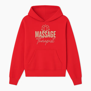 Massage Therapist Signage with Lotus Flower Design, Elegant Home Decor for Spa, Wellness Studio, or Office Ambiance - Hoodie 1758350852559.jpg