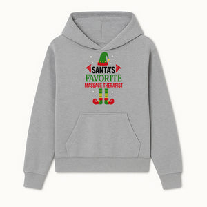 Santa's Favorite Massage Therapist Christmas Gift T-Shirt, Funny Holiday Apparel for Massage Therapists and Elves - Hoodie 1758350852871.jpg