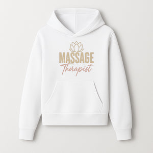 Massage Therapist Signage with Lotus Flower Design, Elegant Home Decor for Spa, Wellness Studio, or Office Ambiance - Hoodie 1758350852879.jpg