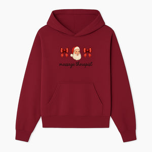 Christmas Massage Therapist Gift | Santa Illustration with Bows | Relaxation Spa Decor | Holiday Therapy Humor - Hoodie 1758350852899.jpg