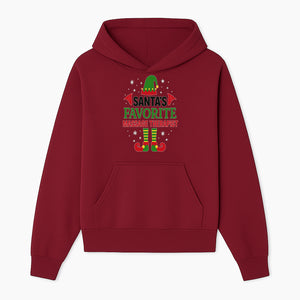 Santa's Favorite Massage Therapist Christmas Gift T-Shirt, Funny Holiday Apparel for Massage Therapists and Elves - Hoodie 1758350853356.jpg